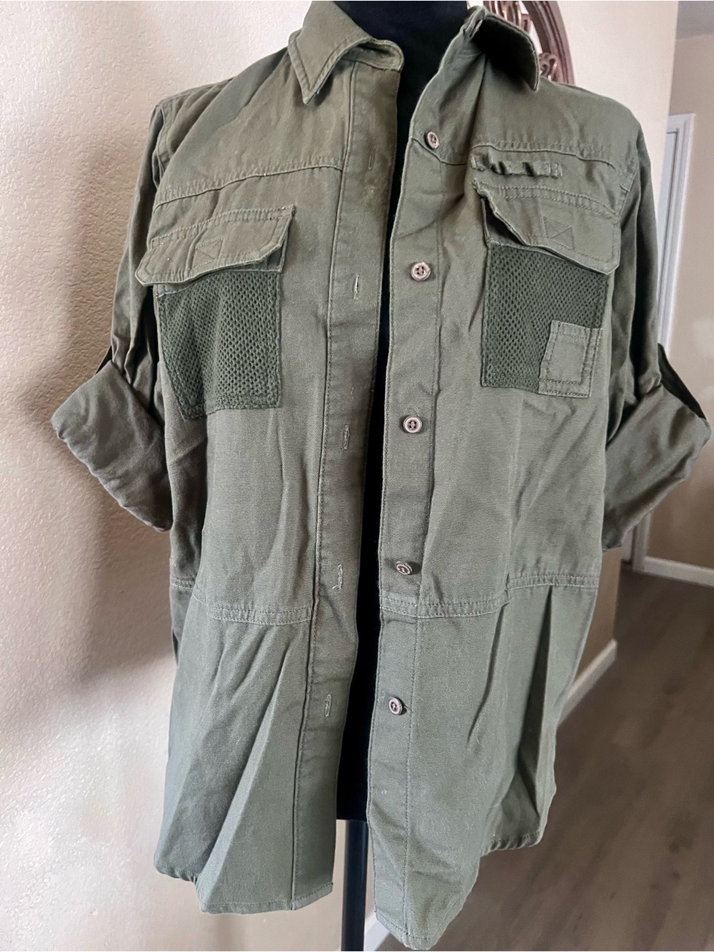 Lauren Ralph Lauren Olive Green Cotton Utility Jacket
